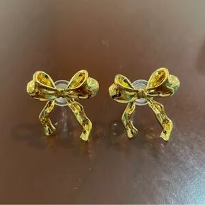 Golden Ribbon Bow Chic & Feminine Glam Earrings